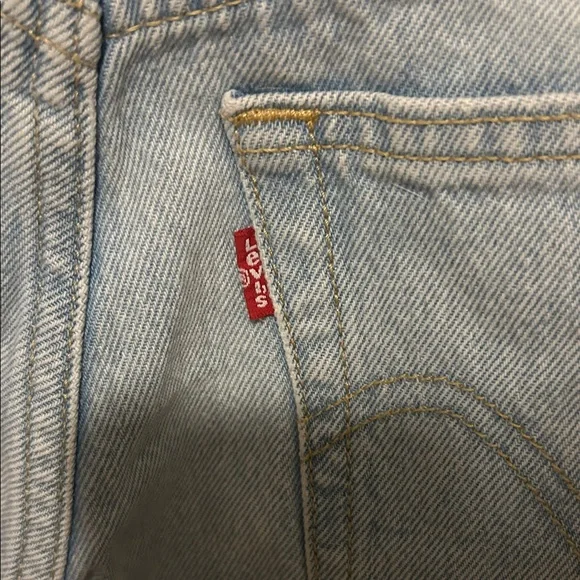 Levi's Light Blue Distressed Straight Leg Jeans - Picture 3 of 4